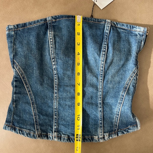 NWT Zara Denim Strapless Top - Picture 5 of 7